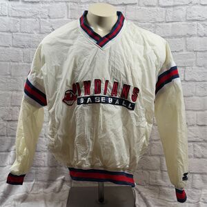 VTG Starter Cleveland Indians Pullover Jacket Men's XL MLB Chief Wahoo Baseball